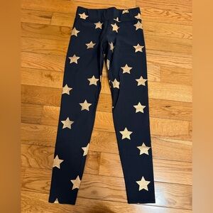 Terez Black and Gold Star Leggings